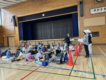 下校訓練で頑張りました。